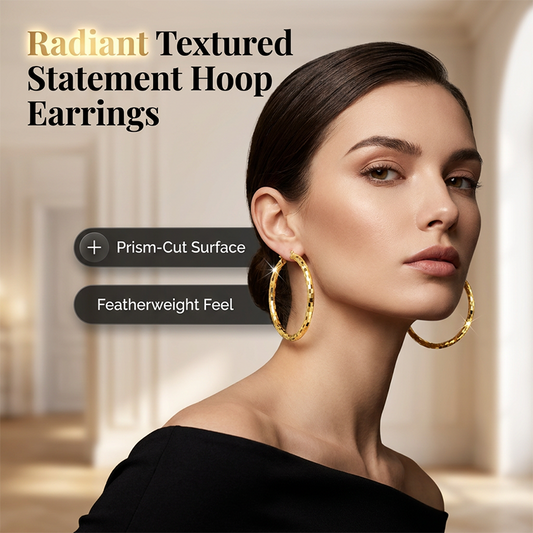 üéâ BUY 1 GET 1 FREE üéÅ Women's Minimalist Textured Hoop Earrings ‚Äì Diamond-Cut, Snap Closure, Everyday Glow ‚ú®