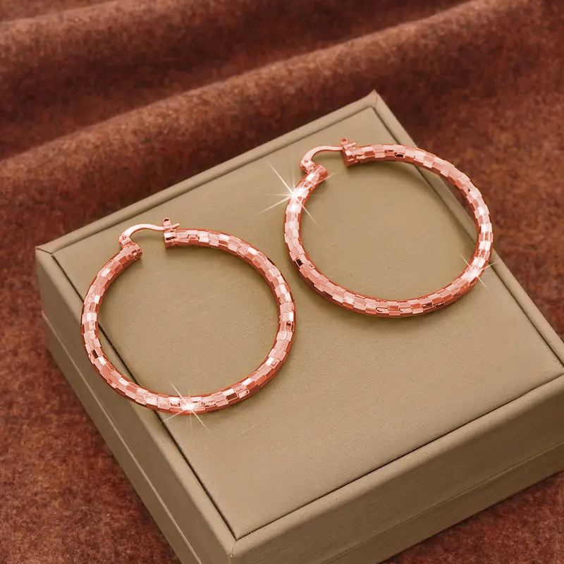 üéâ BUY 1 GET 1 FREE üéÅ Women's Minimalist Textured Hoop Earrings ‚Äì Diamond-Cut, Snap Closure, Everyday Glow ‚ú®