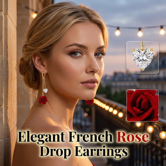 üì¢üì¢40% OFF !! ‚è∞French Vintage Red Rose Dangle Earrings