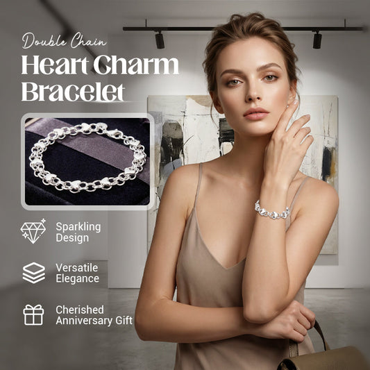 üì¢üì¢40% OFF !! ‚è∞Double Chain Heart Charm Bracelet