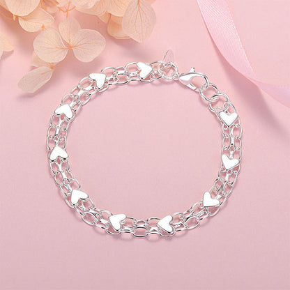 üì¢üì¢40% OFF !! ‚è∞Double Chain Heart Charm Bracelet
