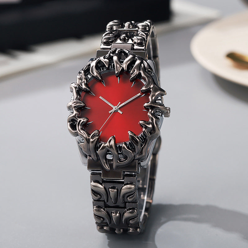 ‚åö Creative Claw-Shaped Quartz Watch ‚Äì Red Dial, Sculptural Bracelet, Statement Style üî•