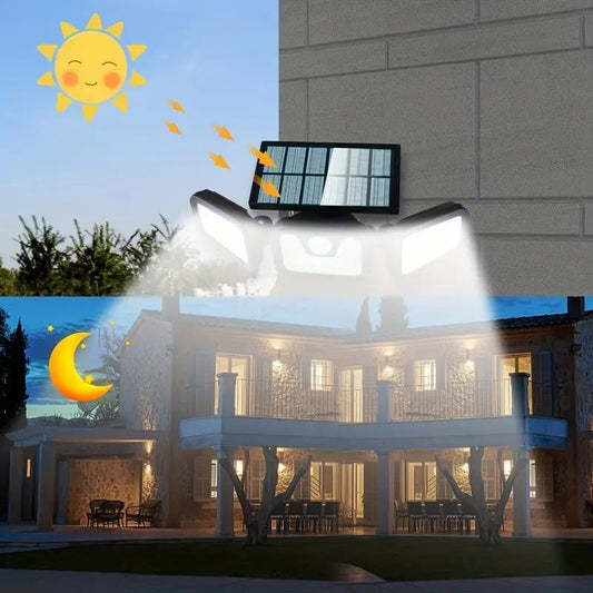 üì¢üì¢40% OFF !! ‚è∞Solar 3-Heads Wall Light With Sensor Lighting Function