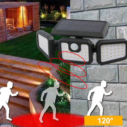 üì¢üì¢40% OFF !! ‚è∞Solar 3-Heads Wall Light With Sensor Lighting Function