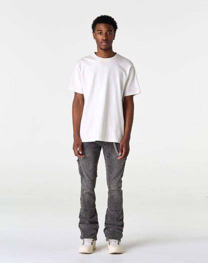 PRVT LBL Stacked Rhinestone Jean. Underground Apparel. Rule of Next Streetwear.