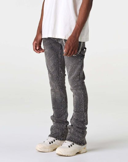 PRVT LBL Stacked Rhinestone Jean. Underground Apparel. Rule of Next Streetwear.