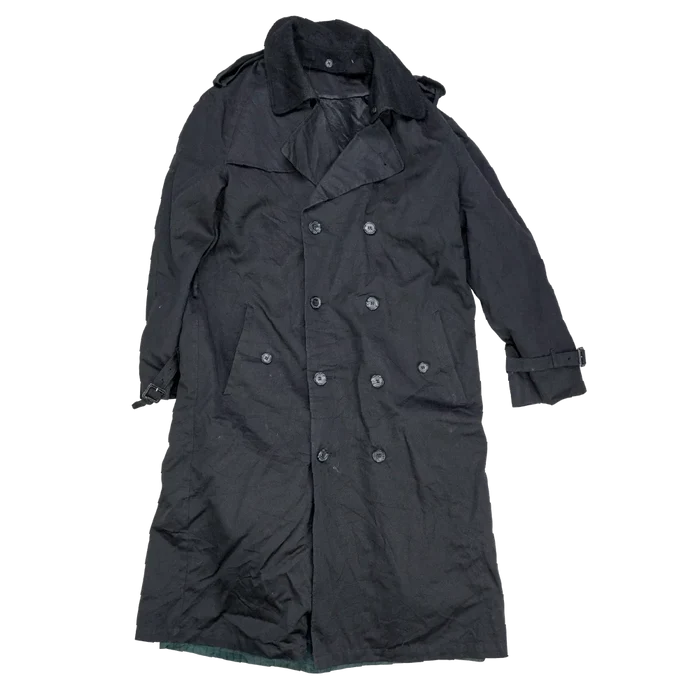 Stafford Black Double Breasted Trench Coat- 40L, Medium - Army & Outdoors - Great Coats