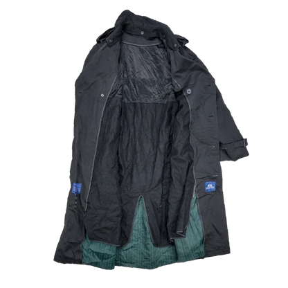 Stafford Black Double Breasted Trench Coat- 40L, Medium - Army & Outdoors - Great Coats