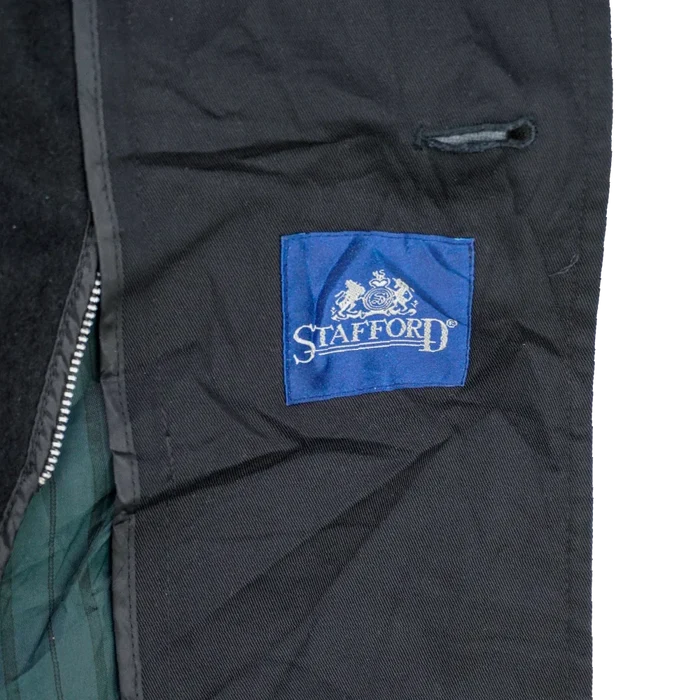 Stafford Black Double Breasted Trench Coat- 40L, Medium - Army & Outdoors - Great Coats