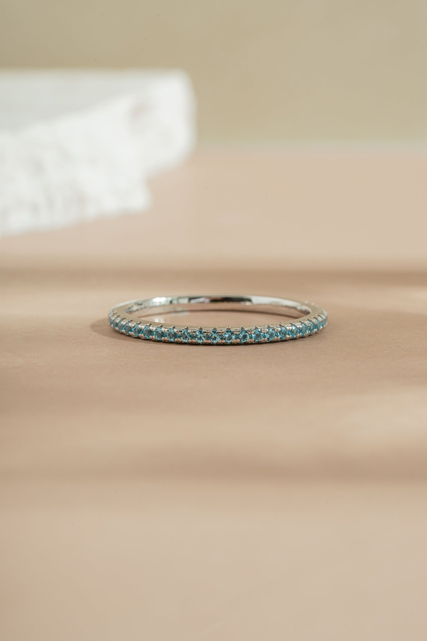 Aquamarine Birthstone Eternity Ring