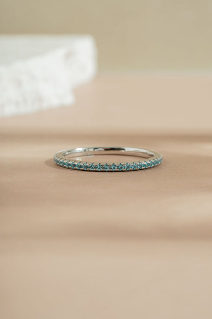 Aquamarine Birthstone Eternity Ring