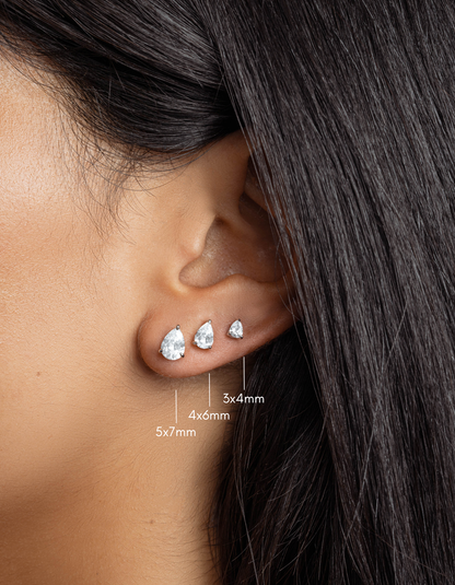 3x4mm Pear Studs