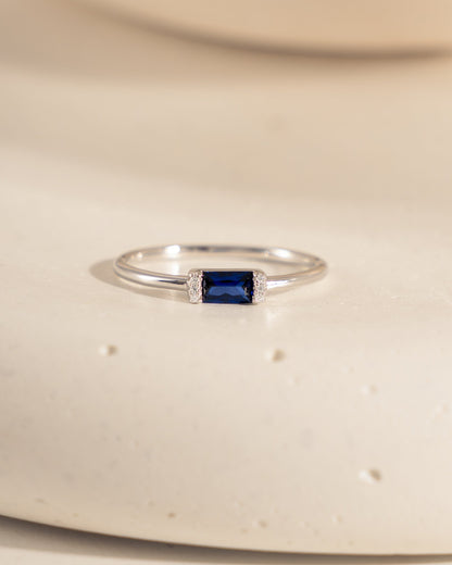Sapphire Simple Baguette Ring