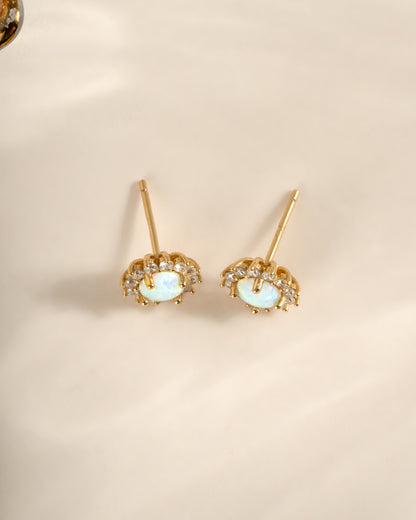 Sunburst Opal Halo Studs