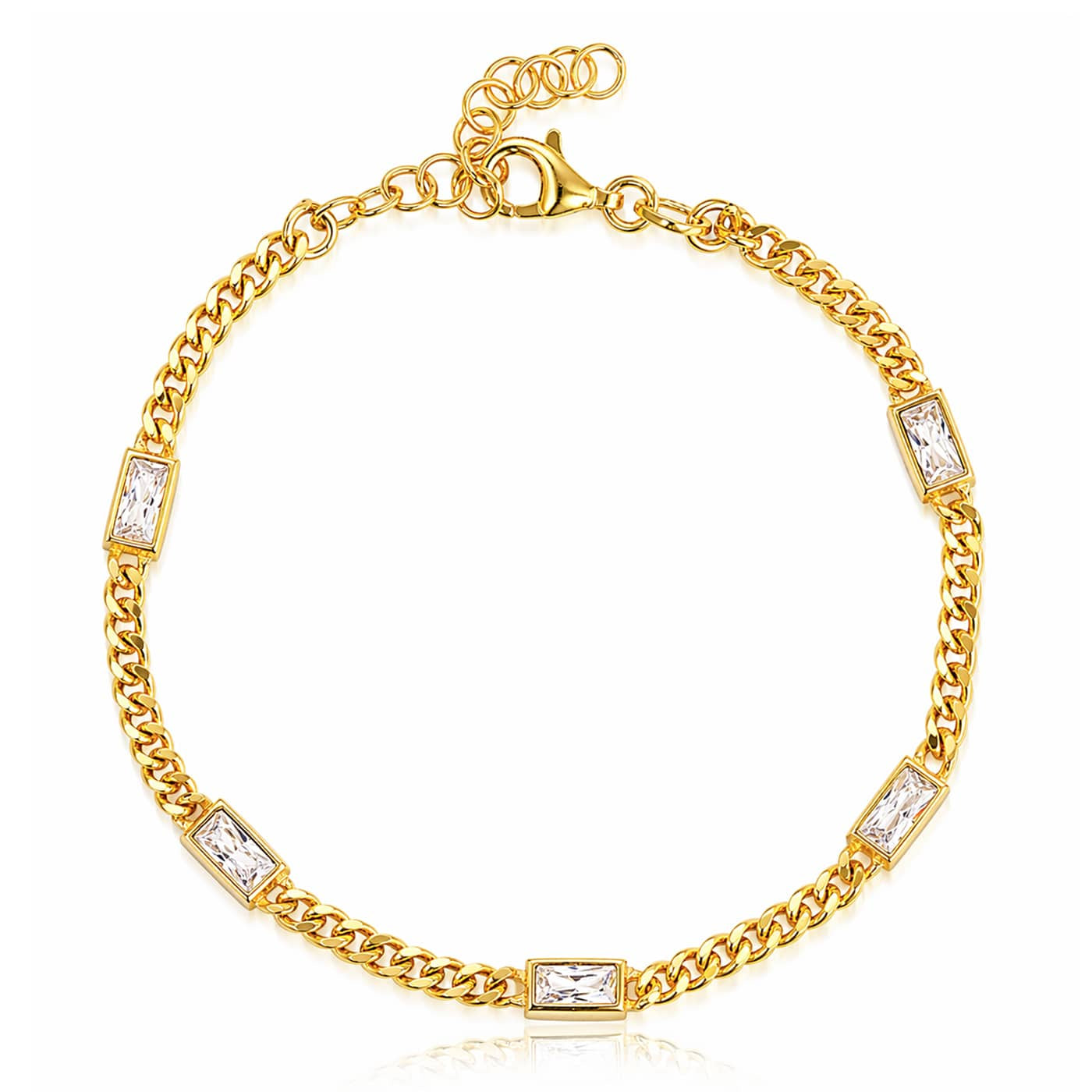 Baguette CZ Bracelet (2.8mm)