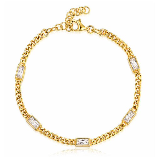 Baguette CZ Bracelet (2.8mm)