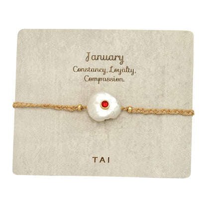 Birthstone Baroque Pearl Bracelet