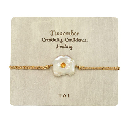 Birthstone Baroque Pearl Bracelet