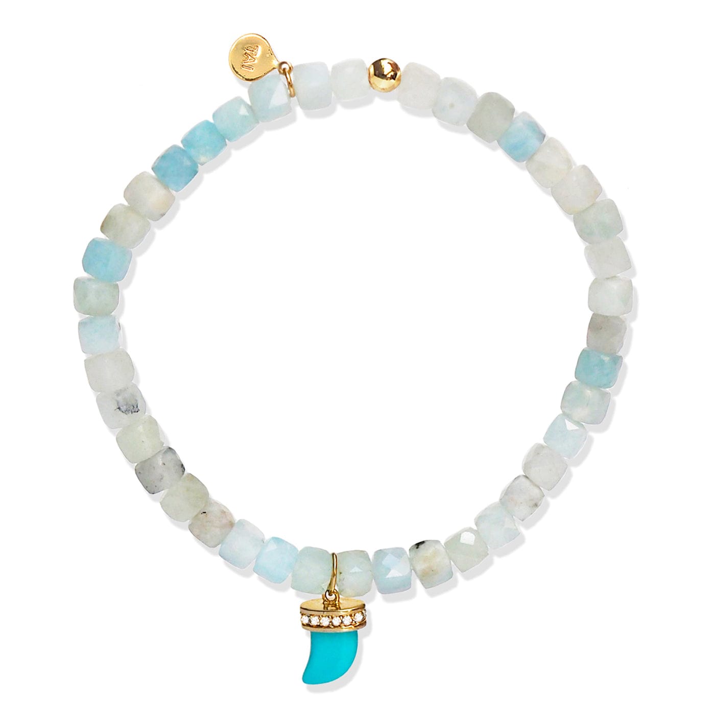 Handmade Beaded Stretch Bracelet with Charm Accent