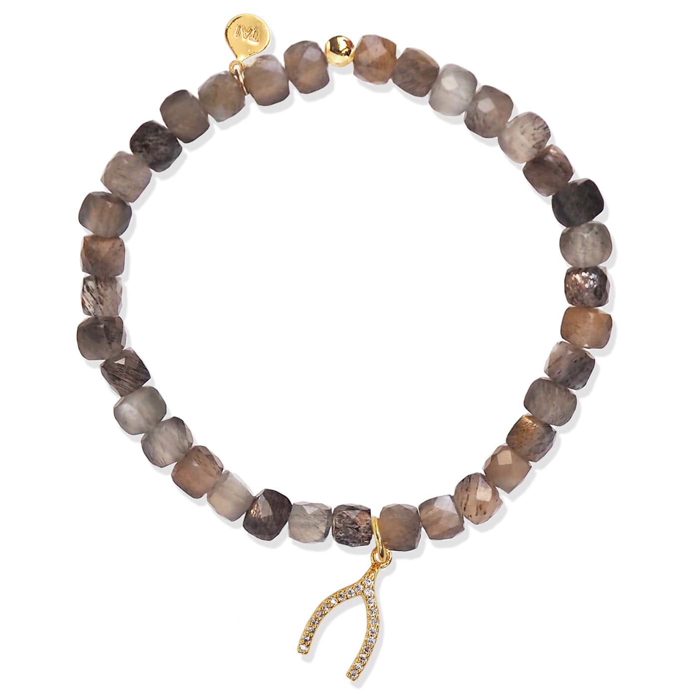 Handmade Beaded Stretch Bracelet with Charm Accent