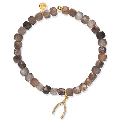 Handmade Beaded Stretch Bracelet with Charm Accent