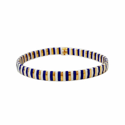 Handmade Tila Beaded Striped Stretch Bracelets