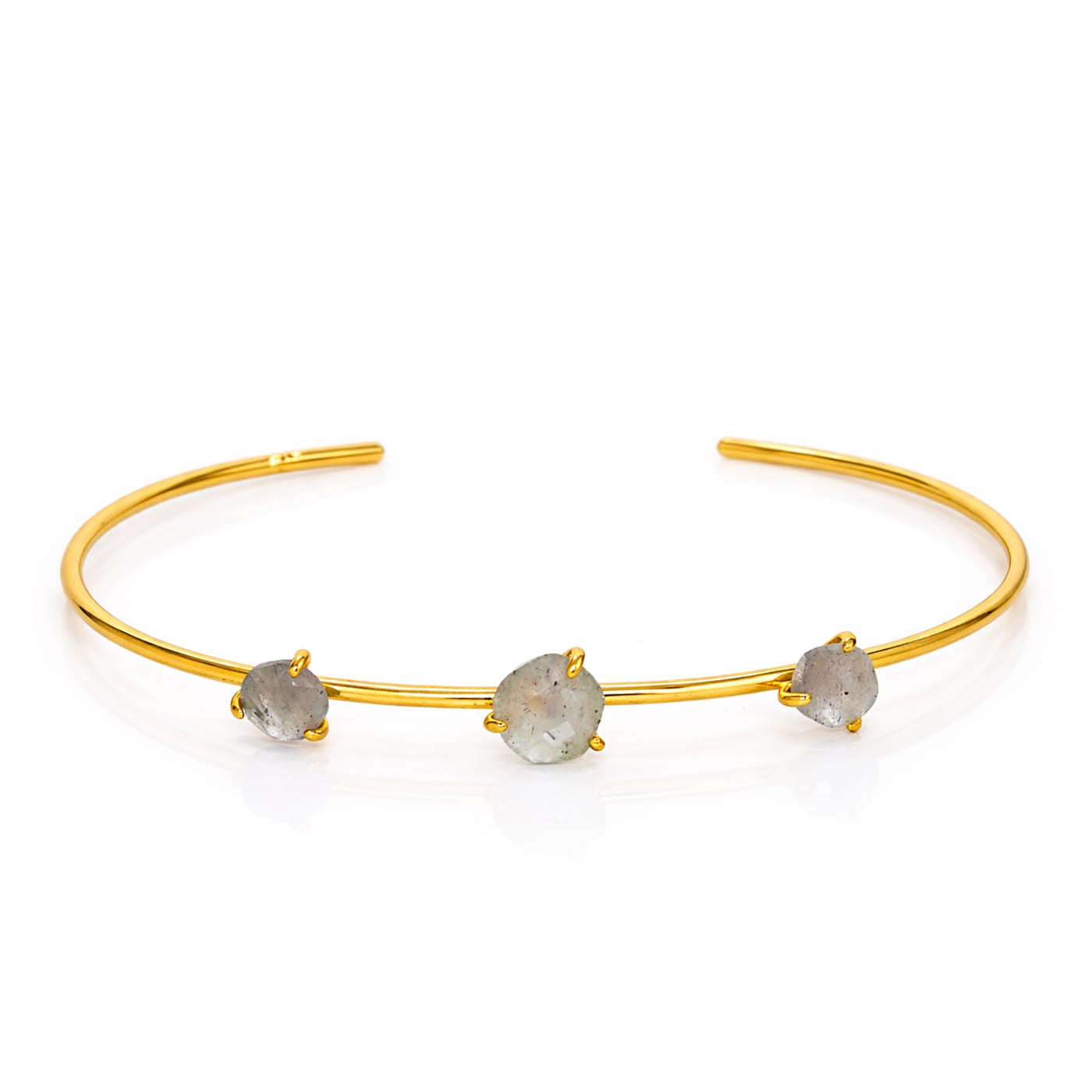 Labradorite Trio Stone Cuff Bracelet