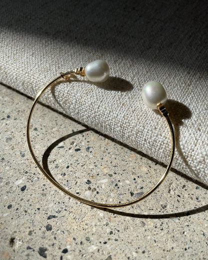 Small Pearl & CZ Cuff Bracelet