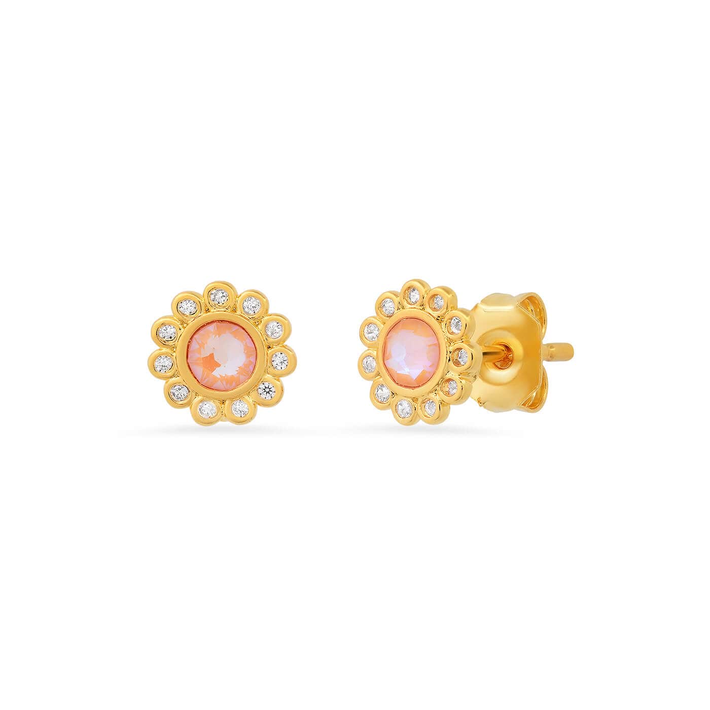 Bezel Flower Studs