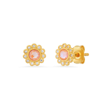 Bezel Flower Studs