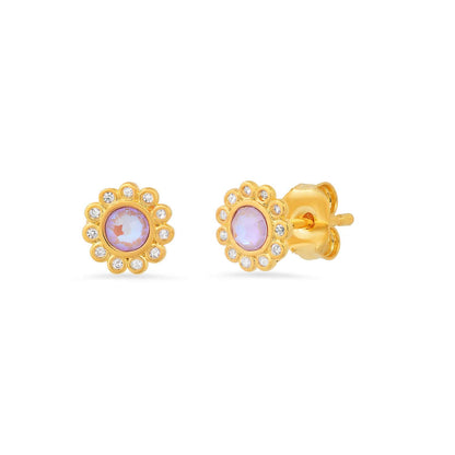 Bezel Flower Studs