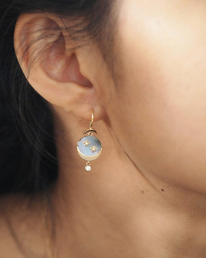 Celestial Abalone Drop Earrings
