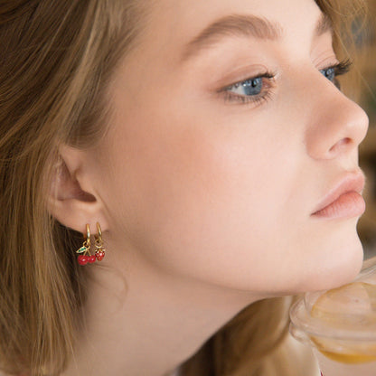 Cherry Huggie Earrings