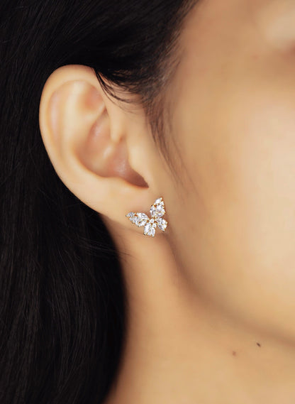 CZ Encrusted Butterfly Studs