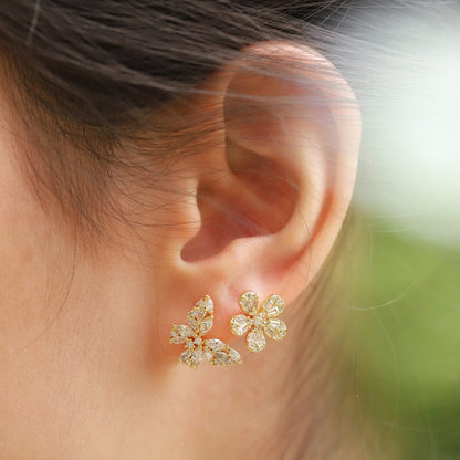 CZ Encrusted Butterfly Studs