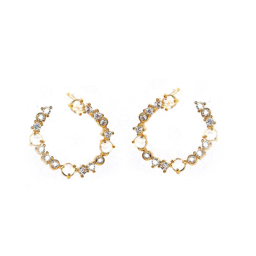 CZ Encrusted Circle Studs