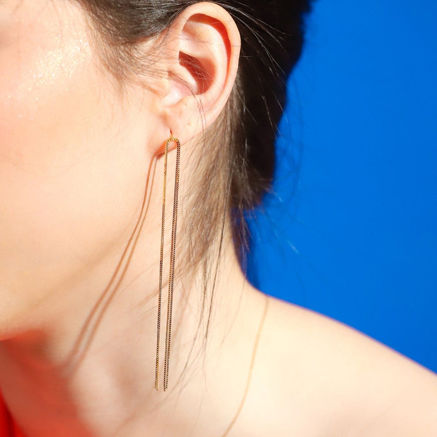 Double Chain Linear Earrings