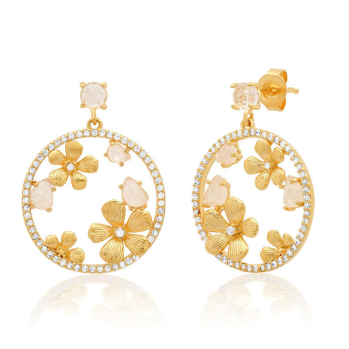 Drop Earring With Flowers