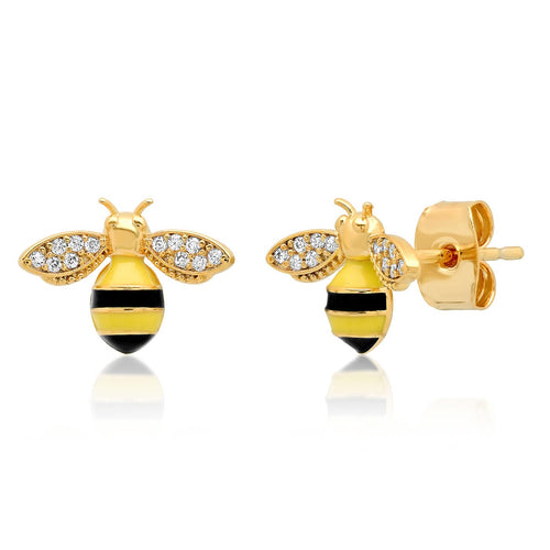 Enamel Bee Stud
