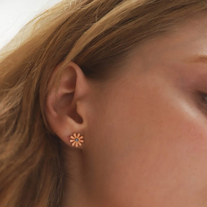 Enamel Bird and Flower Mismatch Studs