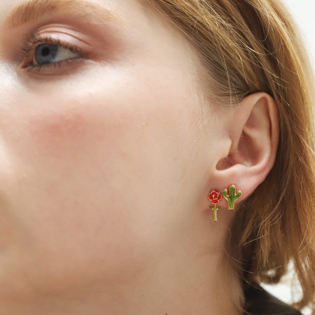 Enamel Cactus and Desert Rose