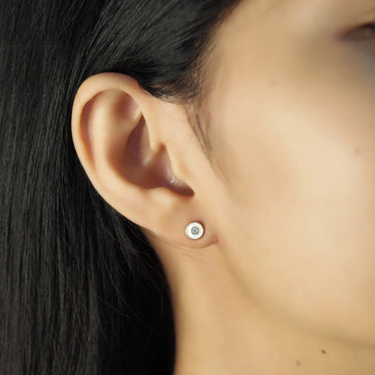 Enamel Circle Stud