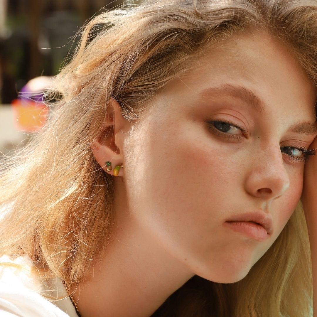 Enamel Pineapple Studs