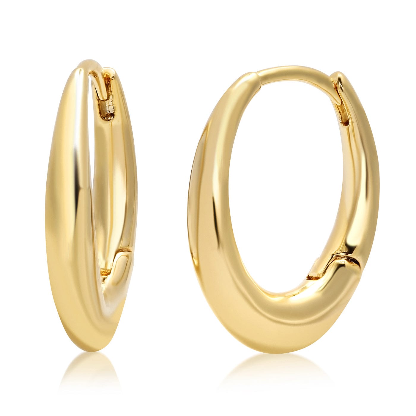 Sleek Gold Oval Hoops