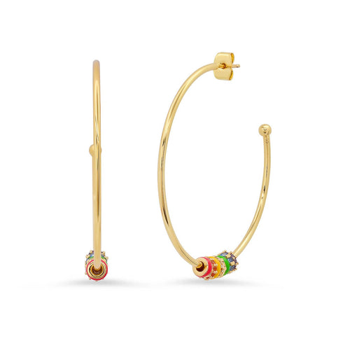 Rainbow Hoop Earrings | 45mm