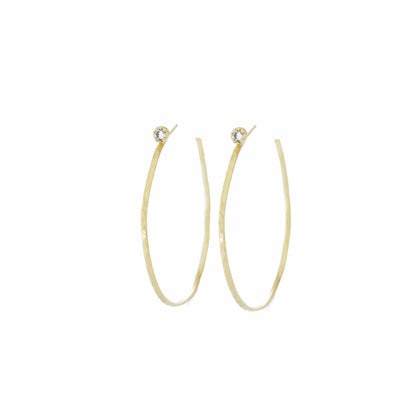 Large Hoop Earrings With Stud