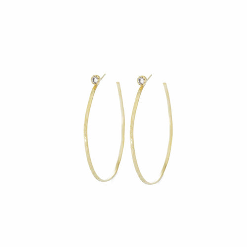 Large Hoop Earrings With Stud