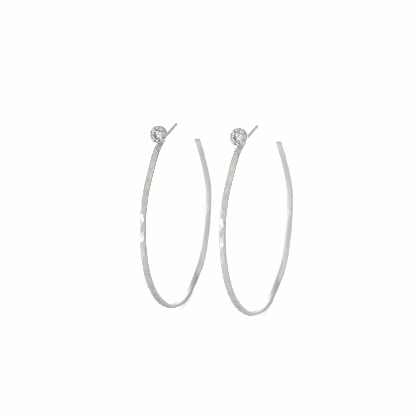 Large Hoop Earrings With Stud