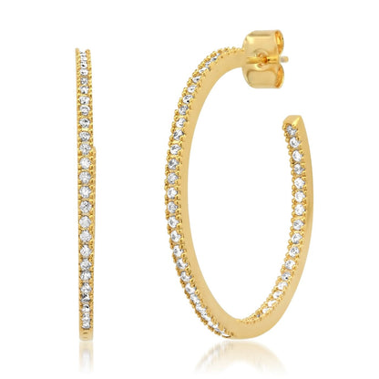 Large Pave CZ Hoops