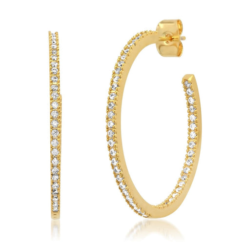 Large Pave CZ Hoops